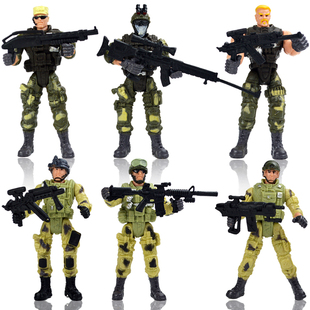 10厘米兵人模型1/18特种兵特警人偶 关节可动特种部队6人组
