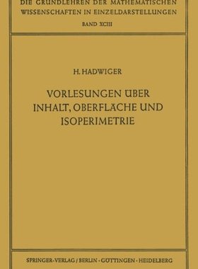 【预订】Vorlesungen Uber Inhalt, Oberflache ...