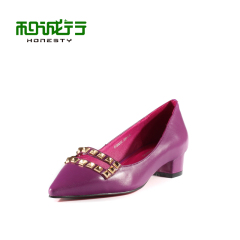 He Chenghang and 2015 in new fashionable pointed Sheepskin Shoes 0190042 shoes women's shoes