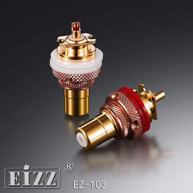 EIZZ EZ-103 精品RCA信号插座 黄铜+磷铜镀金