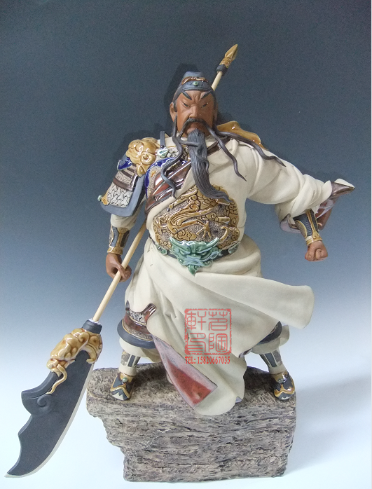 陶瓷石湾公仔关云长工艺品