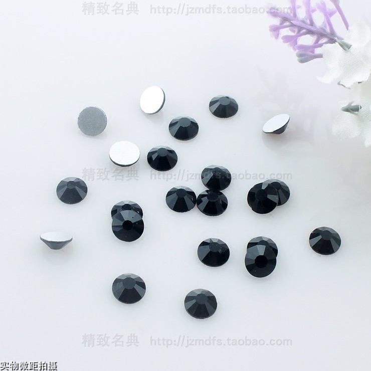 黑色水晶玻璃平底粘贴钻衣服装饰品裤拖鞋子的手工DIY配件钻辅料