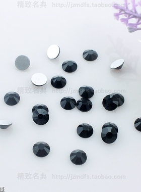 黑色水晶玻璃平底粘贴钻衣服装饰品裤拖鞋子的手工DIY配件钻辅料
