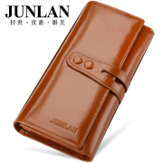 JUNLAN new ladies wallet large zip around wallet Korean leather women handbag leather women''s wallet purse bag