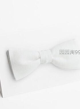 欧洲同步复古婚礼晚会年会晚宴主持纯色领结双面手打手作纯白白色