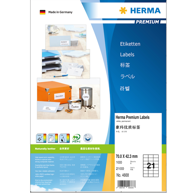 HERMA德国豪玛4668 A4-100张不干胶打印标签纸70.0x42.3mm|msdalam kategori Kamus elektronik/buku kertas elektronik/alat tulis, Ini buku kertas, Sticker - dari Buy2taobao.com untuk memberikan perkhidmatan ejen Taobao profesional membeli