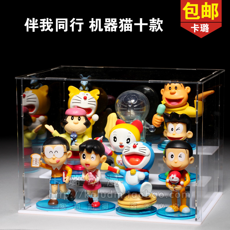 包邮10款伴我同行机器猫哆啦A梦全家福玩具礼物公仔摆件配展示盒