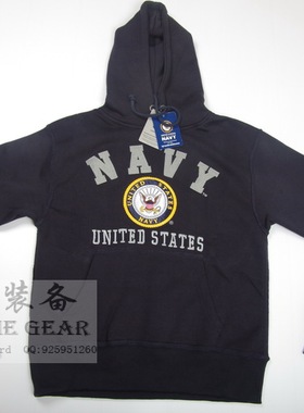 极道装备  原品US NAVY美国海君认证纪念卫衣抓绒衣连帽衫