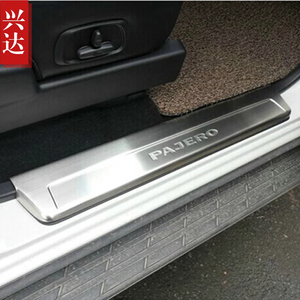 适用于2007-15款三菱PAJERO帕杰罗V73/V93/97不锈钢内置迎宾踏板