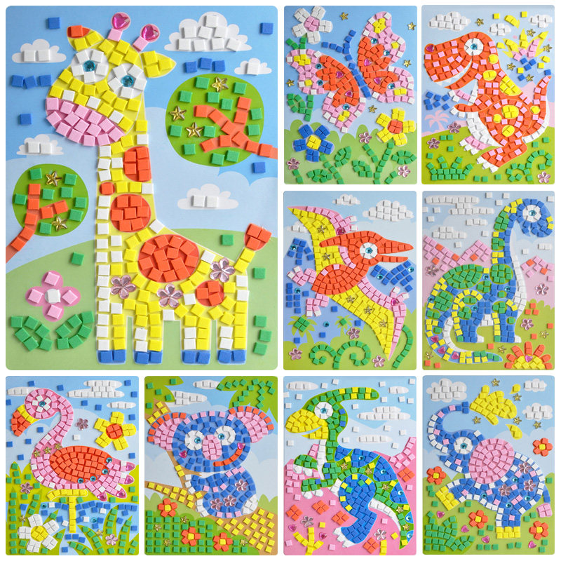 马赛克钻石画 3d立体粘贴画儿童手工制作材料包幼儿园小班diy玩具