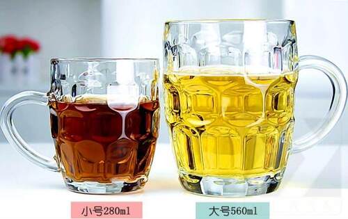加厚耐热无铅晶质玻璃杯带把蜂巢杯开水杯菠萝杯啤酒杯泡茶杯家用 - 封面