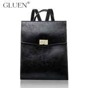 GLUEN high-end custom Joker wax leather women bag vintage mailman backpack Korean backpack