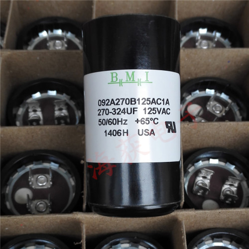 美国BMI 270-324UF 125VAC压缩机启动电容092A270B125AC1A