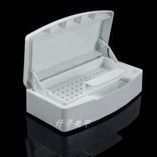 美甲消毒盒酒精清洗浸泡杀菌盒清洗美甲纹绣工具专用白色透明盖子