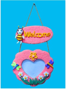 创意泥彩泥超轻粘土珍珠雪花泥DIY木质手工配件 花边爱心相框