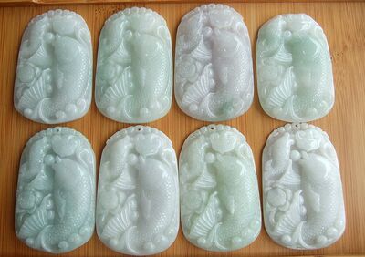 天然a货连年有余缅甸玉送证书