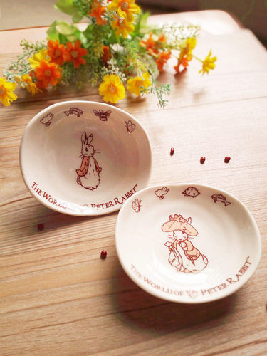 景德镇陶瓷彼得兔螺纹餐盘碟芝麻