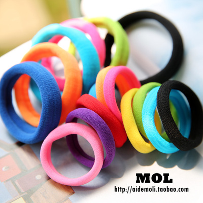 韩国进口发饰糖果色无痕头绳