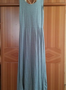 简约夏日简约灰色 性感露背 开叉 长裙 xiangzi