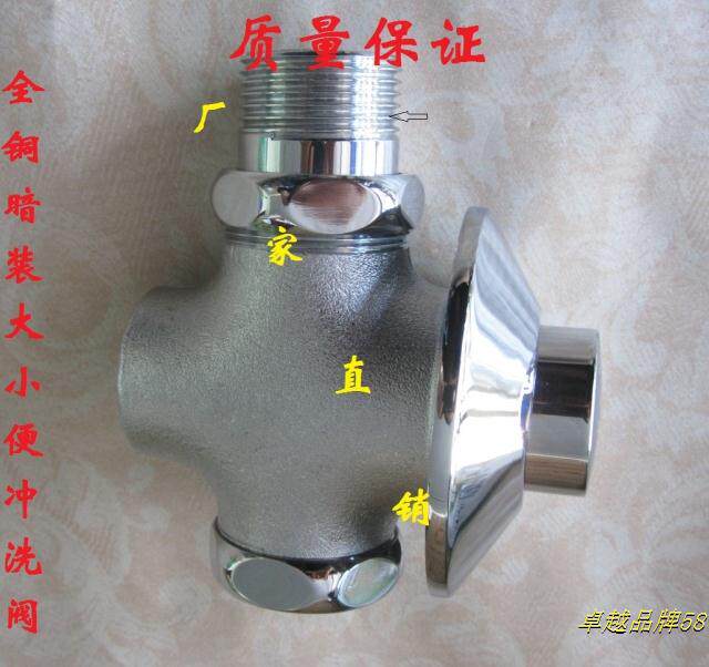 铜入墙式暗装手按式大便冲洗阀 蹲厕冲水器 6分1寸 批发