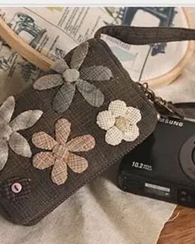 只卖图纸手工布艺DIY 实物1:1图纸 t072 小花相机包图纸 不是成品