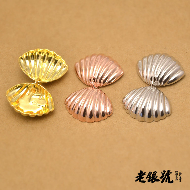 S925纯银镀24k黄金贝壳吊坠女羊养你一辈子项链锁情人节礼物S15C
