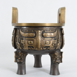 宇达青铜创意艺术品乔迁送礼家居办公室《财鼎》鼎铜摆件31.8cm