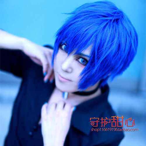 包邮甜心家龙啼版v家大哥kaito/星座彼氏-水岛郁蓝色cosplay假发