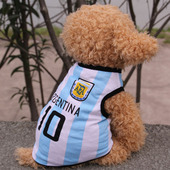 宠物狗狗衣服秋装 2件 包邮 世界杯背心球衣大型犬泰迪贵宾衣服春秋