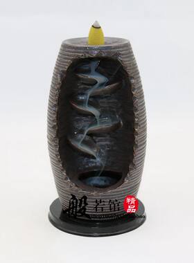 包邮 倒流烟香炉高山流水 塔香锥香 创意紫砂陶瓷观烟沉香香薰炉