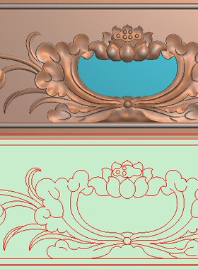 精雕图jdp灰度图bmp浮雕图 电脑雕刻图莲花 荷花抽斗拉手434x103
