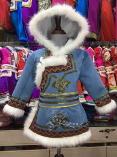 蒙古袍儿童棉袍男孩生活装秋冬季蒙古服装日常装演出服蒙族圣诞节