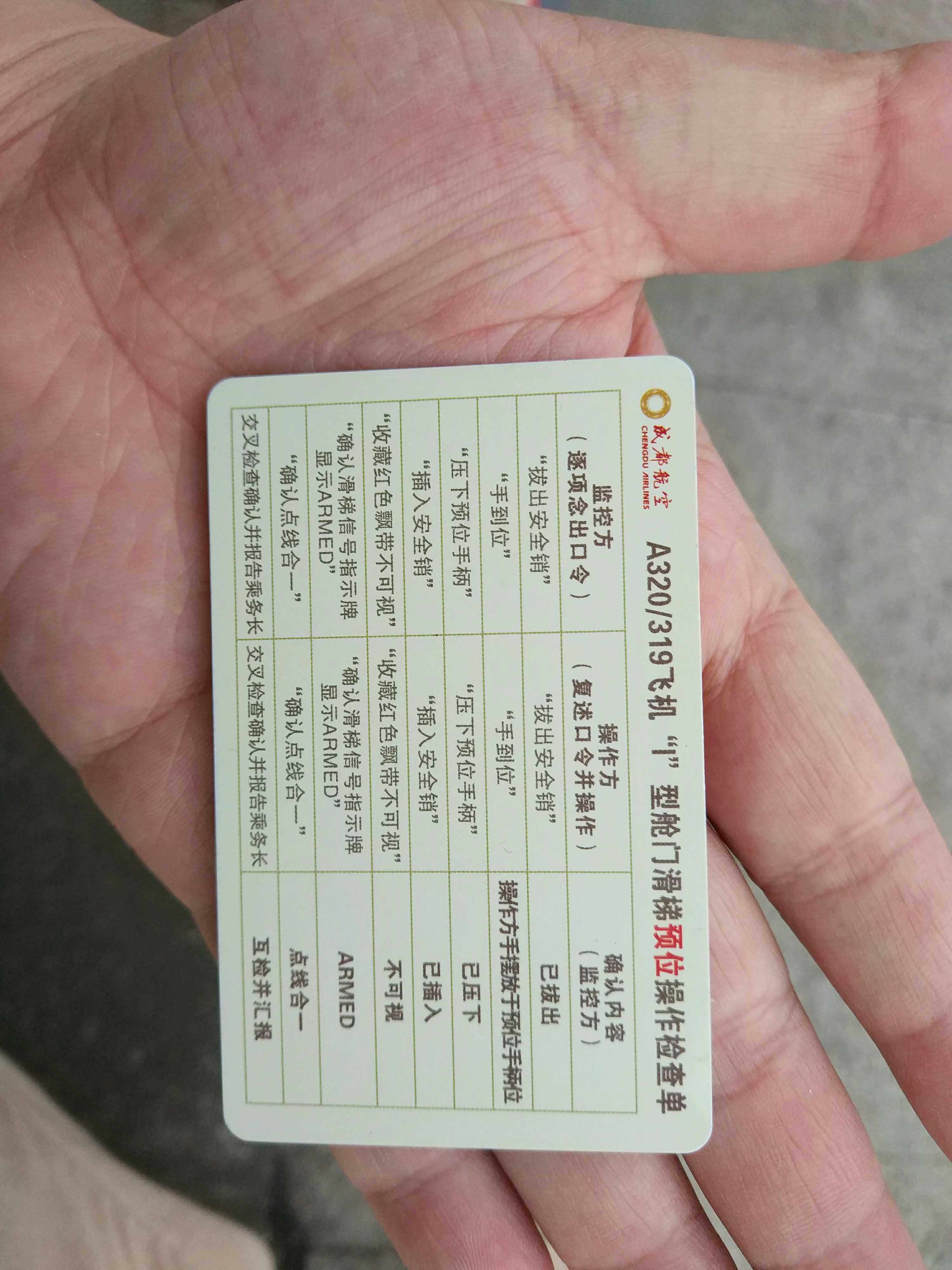 成都航空舱门操作口令卡成航口令卡成航公仔签字笔_虎窝淘