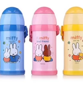 3408 米菲600ML真空保冷保温壶吸管杯带提绳