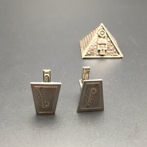 2023Vintage西洋复古董银饰1980s美国錾刻精致羽毛花纹925纯银标
