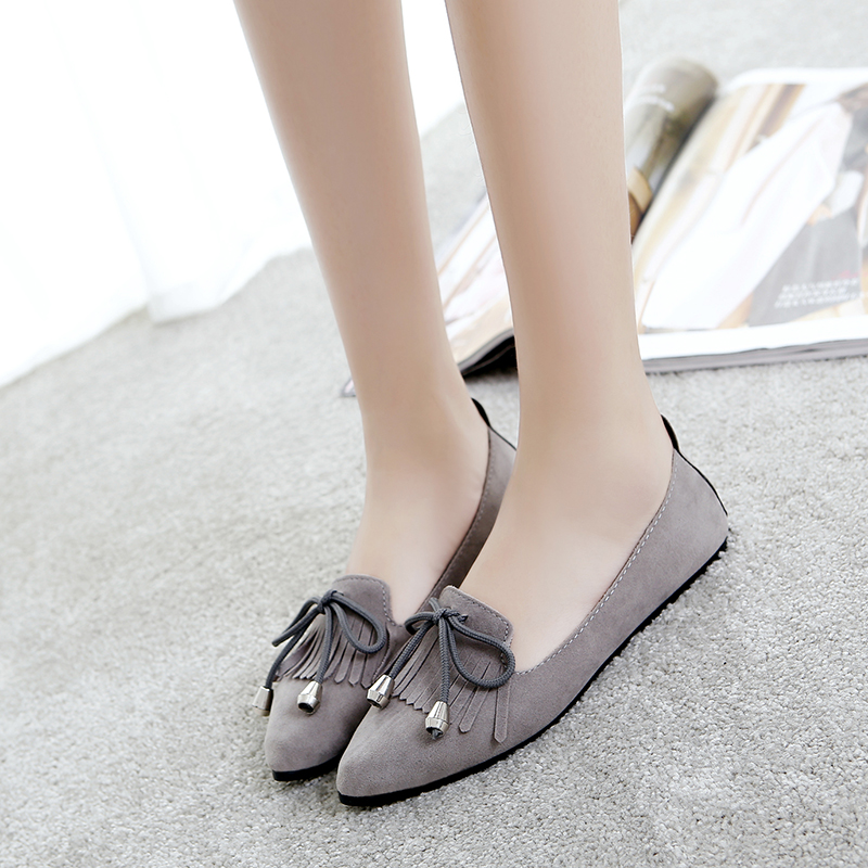 2019春夏季新款韩版休闲尖头单鞋学生百搭流苏浅口平底工作鞋女鞋|ruв категории Женская обувь, низкий чистка - от Buy2taobao.com для оказания профессиональной услуги покупки агента Taobao