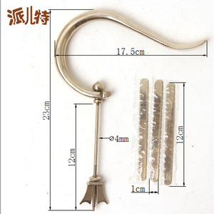 圆弧光身白铜画眉大钩广东笼笼子用具套持 优质画眉钩
