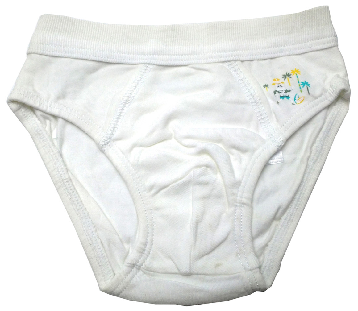 vertbaudet*0-6岁瘦款男童白椰树全棉三角短裤内裤6232207