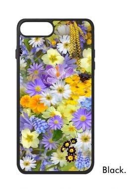 适用于iPhone黄色蓝色花朵花丛Xr手机壳max保护套678plus硅胶11