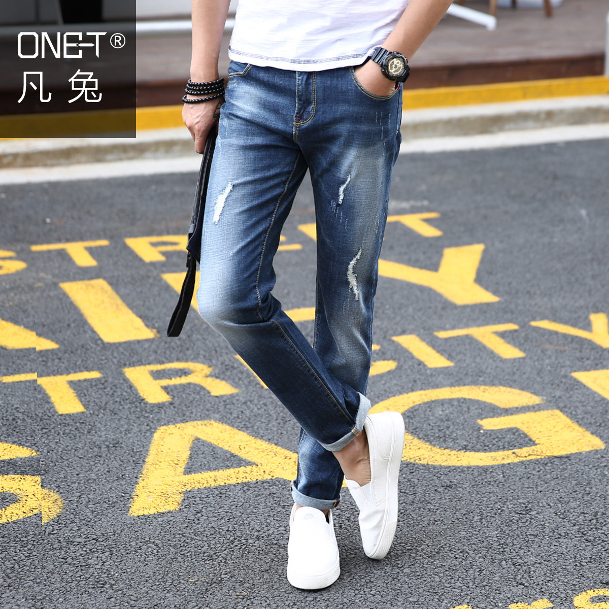 Jeans pour jeunesse ONET en coton pour automne - Ref 1483128 Image 1