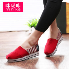 Microphone Ta spring 2016 Amoi flat canvas shoes girl Korean version for thick-soled platform shoes the lazy man shoes women love shoes