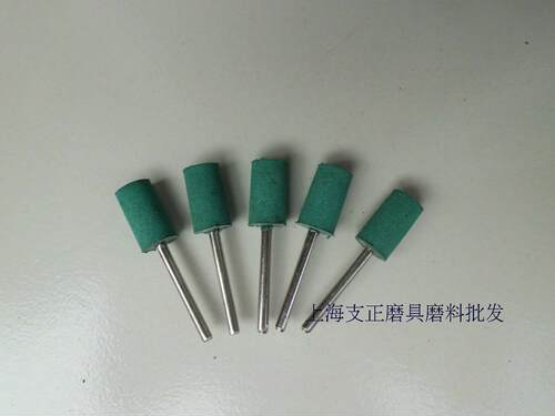 带柄橡胶弹性磨头3*4-3*12mm 柄径3圆柱型平形海绵抛光橡皮绿平头 - 封面
