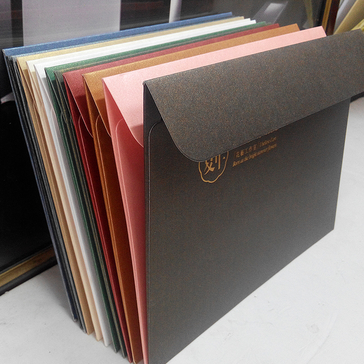 25个3号珠光纸信封西式封套紫色粉红绿色可定制加厚质感明信片金