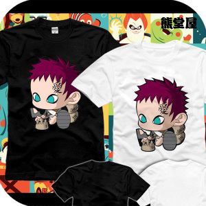 火影忍者naruto我爱罗风影沙忍砂之守鹤打底纯棉T恤短袖男女衣服