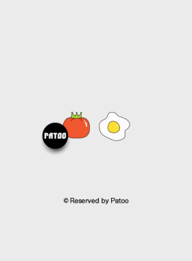 【PATOO怕痛】原创防水纹身贴 番茄炒蛋 Tomato & Egg情侣复古ins
