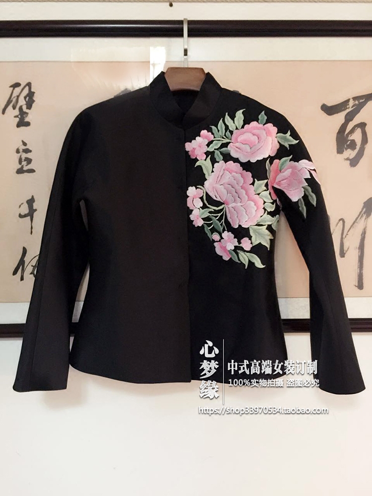 明星同款多色真丝中式斜襟上衣
