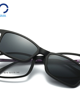 日夜两用套镜近视太阳眼镜男女磁吸偏光墨镜带框架夹片司机镜8010