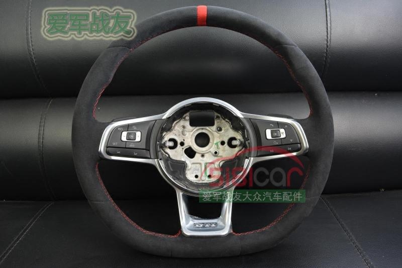 高尔夫7GTI45周年纪念版翻毛皮多功能方向盘 GTI方向盘