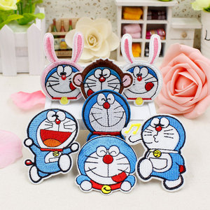 卡通布贴补丁贴 衣服裤子装饰修补贴花 刺绣带背胶多啦爱梦贴布