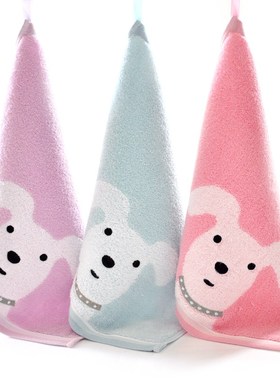 金号方巾挂巾宝宝小毛巾擦手巾无捻纯棉卡通小狗款吸水MG6850